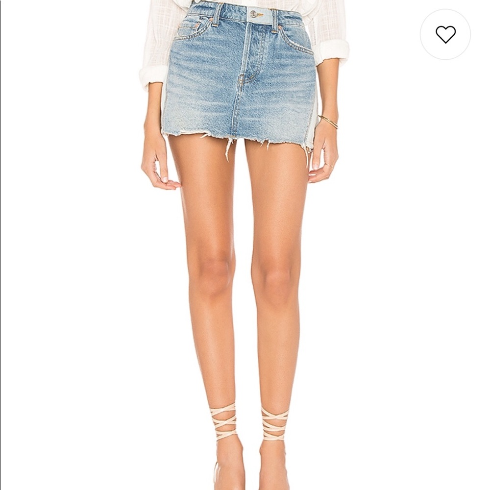 Free people patched denim skirt
